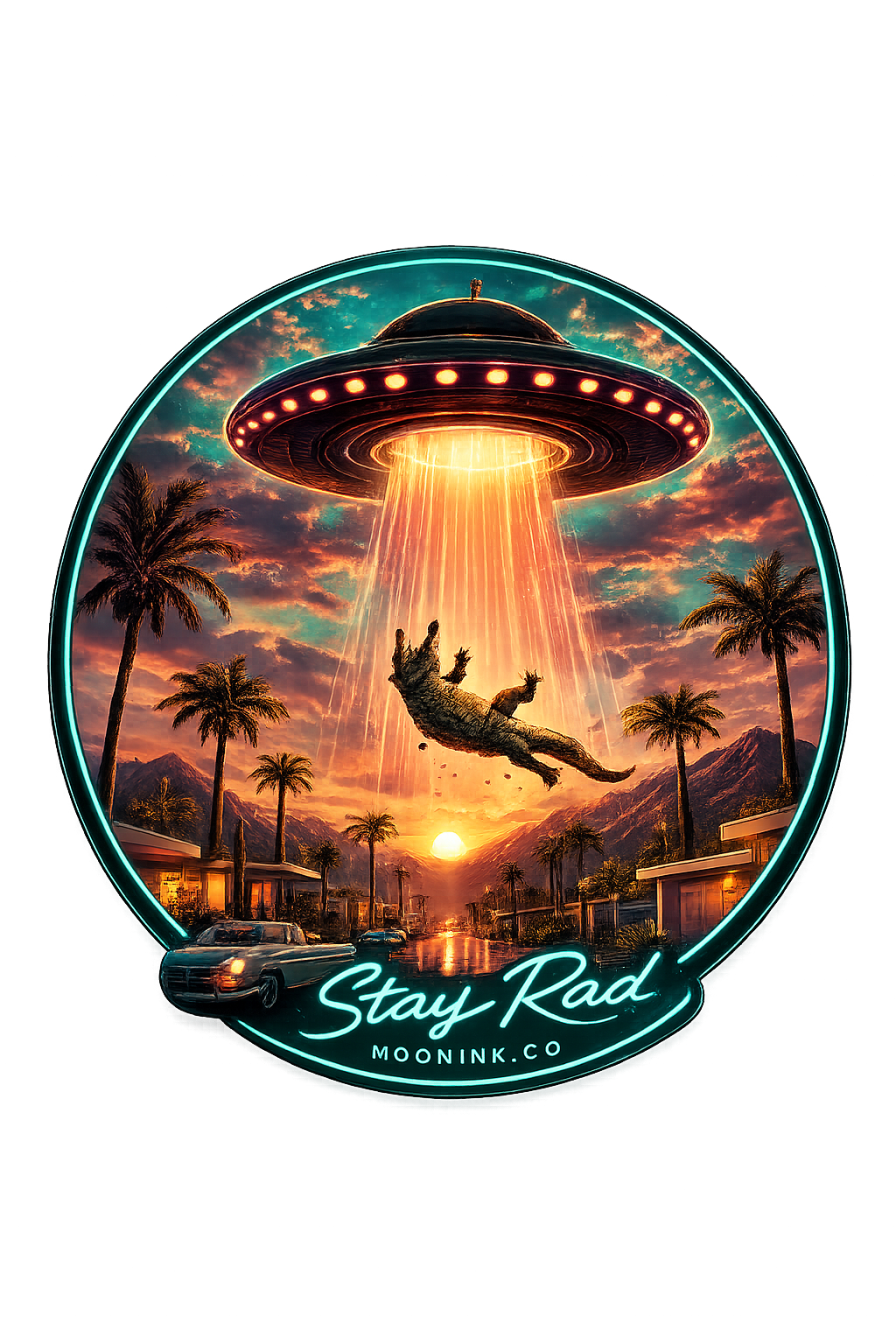 Stay Rad UFO Abduction Sticker
